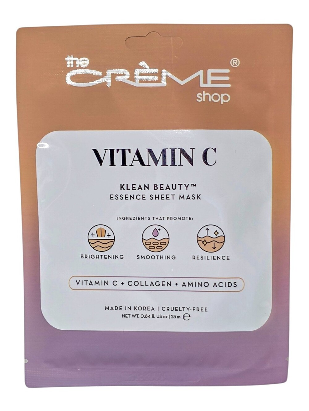 The Creme Shop Vitamin C Klean Beauty Essence Sheet Mask 1 Count Korean Skincare